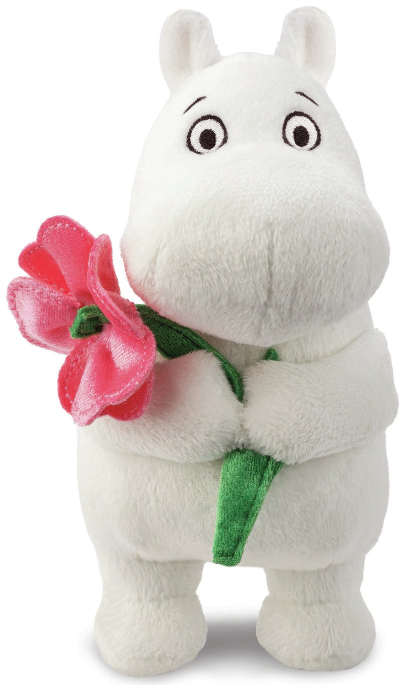 Aurora Moomin Standing With Pink Flower 6.5 Inch Soft Toy