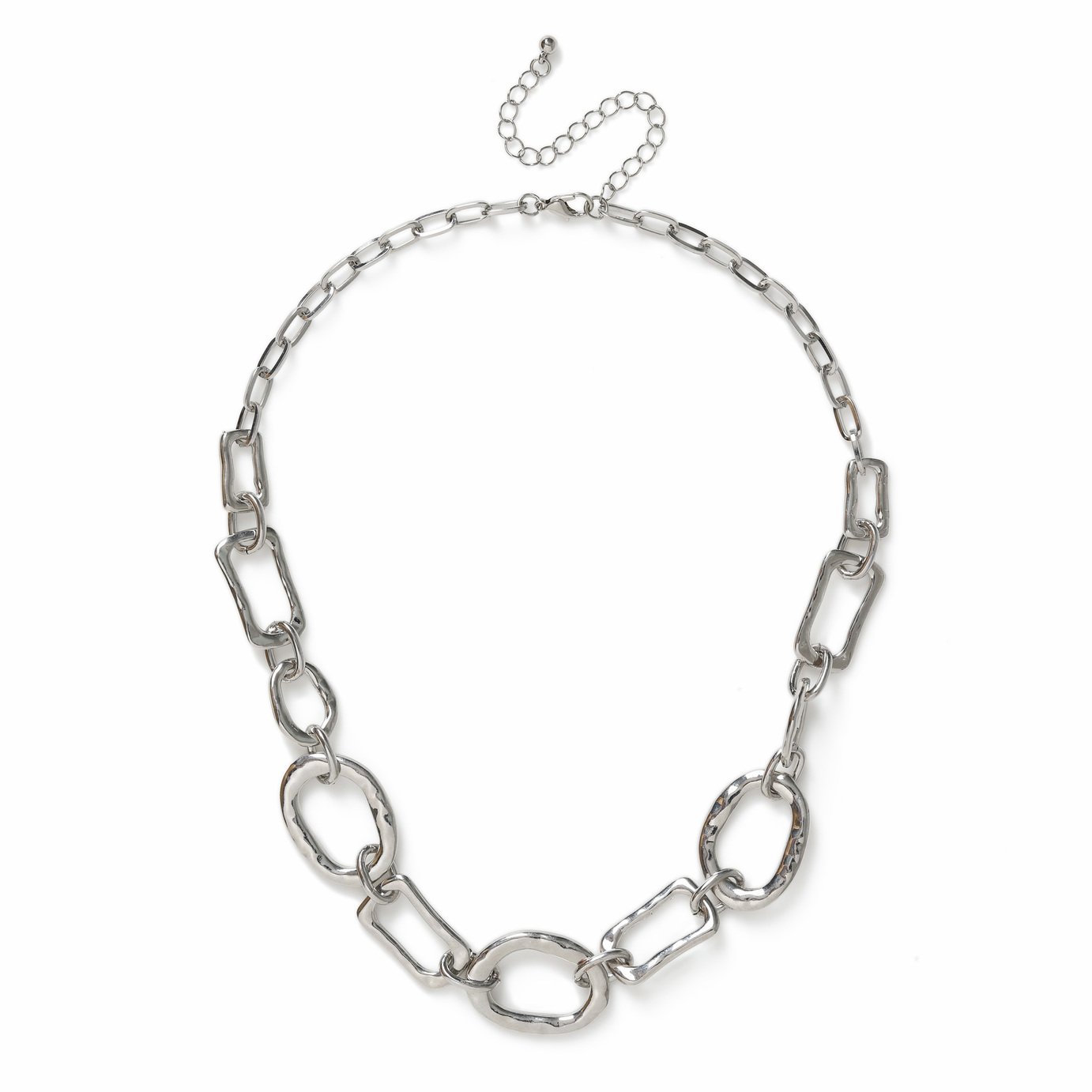 Freedom Silver 18 inch Mismatch Chain Necklace