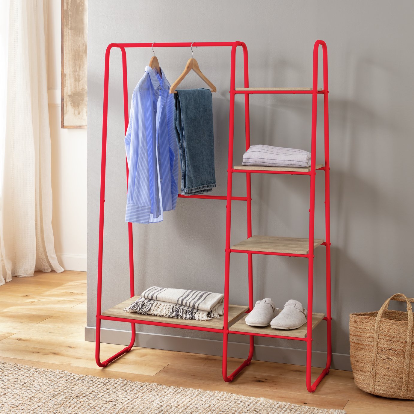 Argos Home Ryan Clothes Rail with Shelves