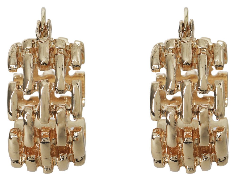 Liars & Lovers Gold Tone Interlocking Link Hoop Earrings