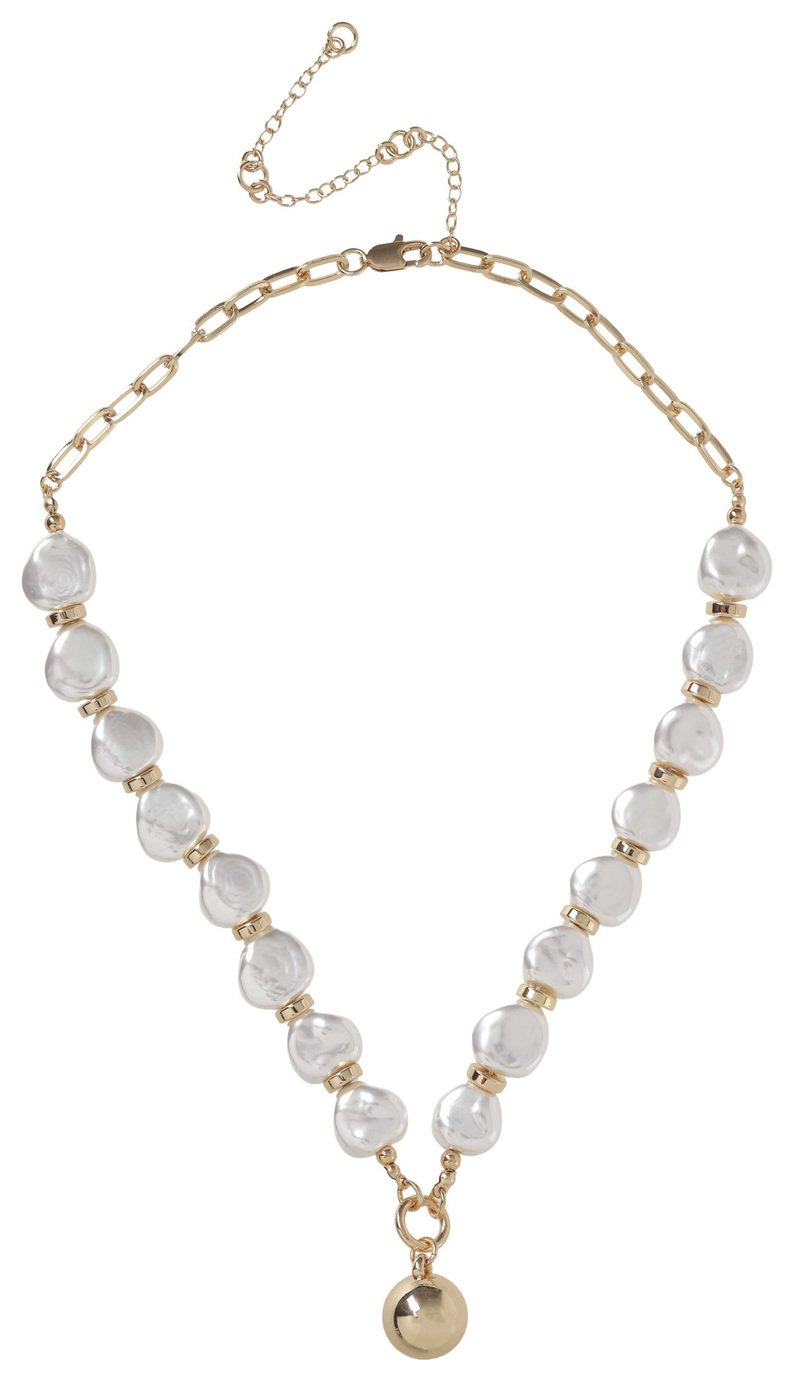 Liars & Lovers Gold Tone Ball Pendant Pearl Necklace