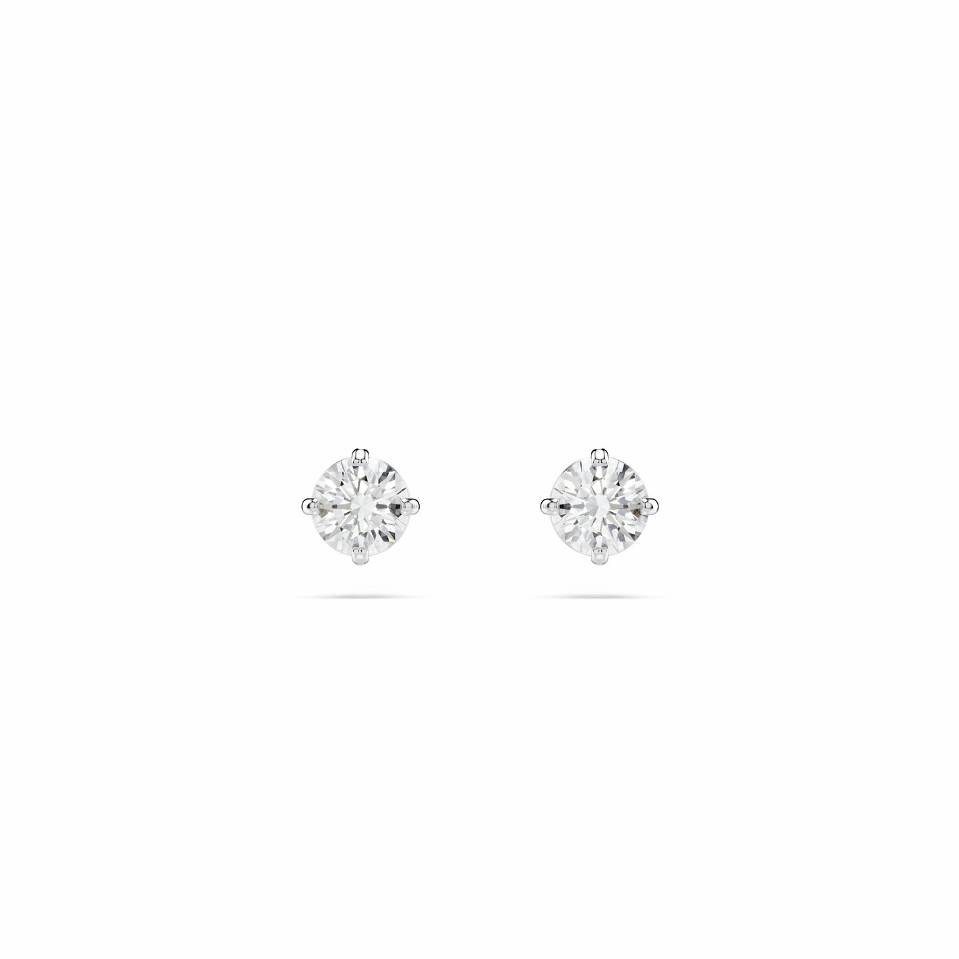Swarovski Rhodium Plated Round Crystal Stilla Stud Earrings