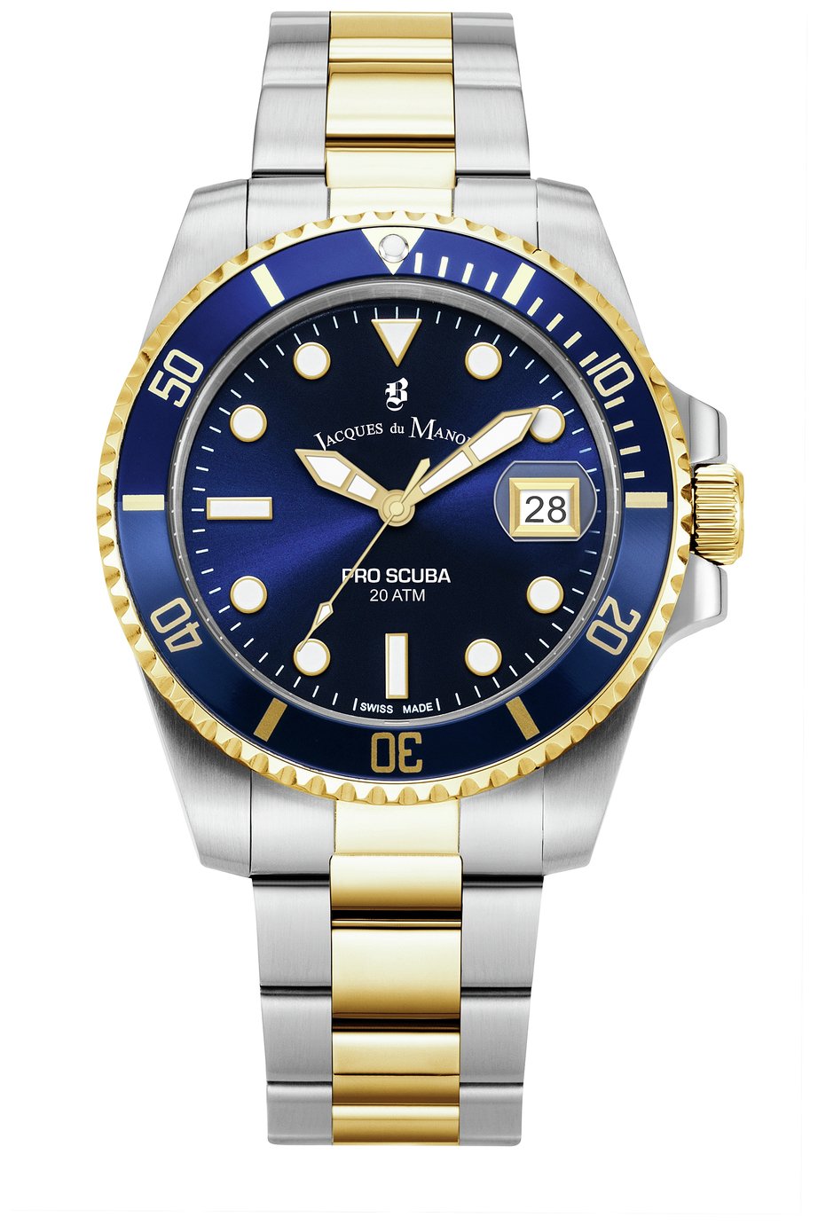 Jacques Du Manoir Blue Dial Two Tone Watch