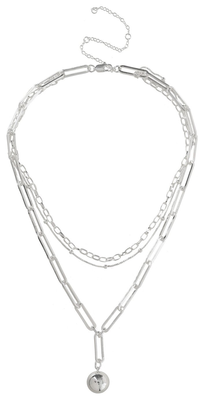 Liars & Lovers Silver Tone Ball Pendant Multilayer Necklace