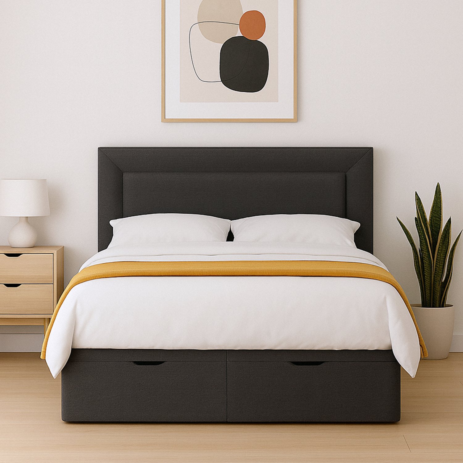 Millbrook Border Superking End Lift Ottoman Bed - Charcoal