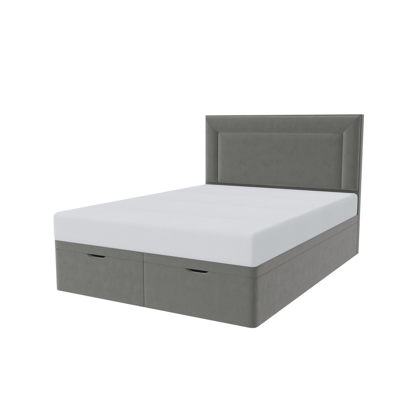 Millbrook Border Double Fabric End Lift Ottoman Bed- Grey
