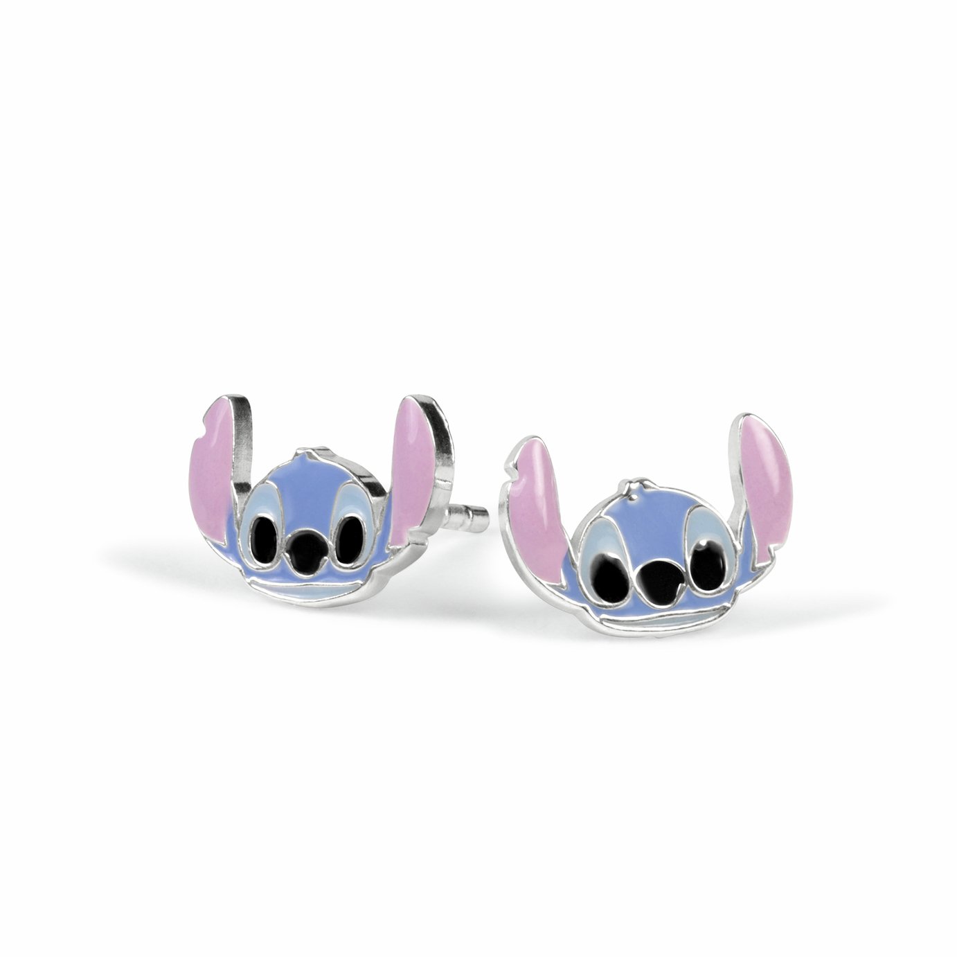 Disney Sterling Silver Lilo and Stitch Enamel Stud Earrings