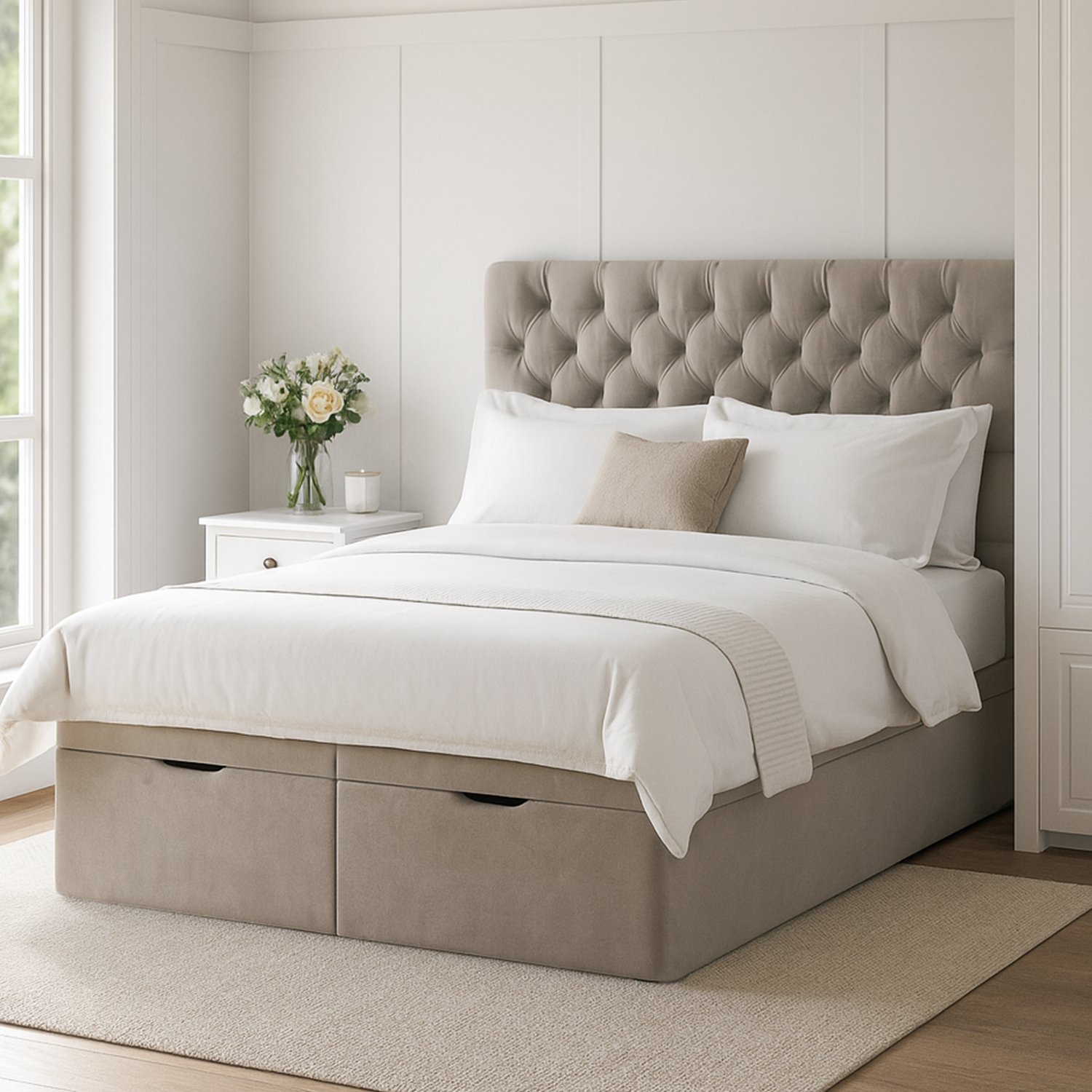 Millbrook Chester Kingsize End Lift Ottoman Bed - Natural