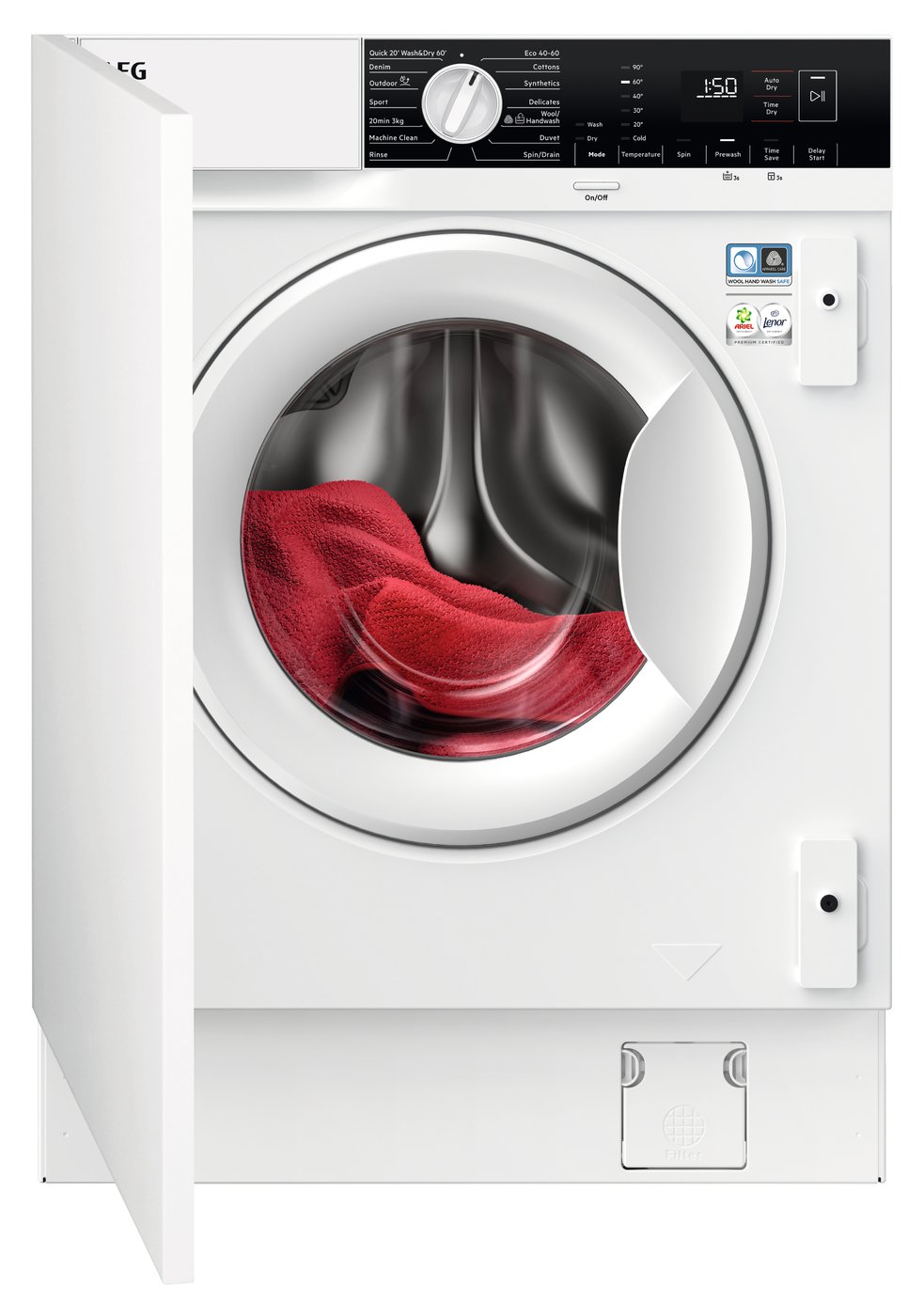 AEG LX6WG84634BI 8/4KG 1600 Integrated Washer Dryer