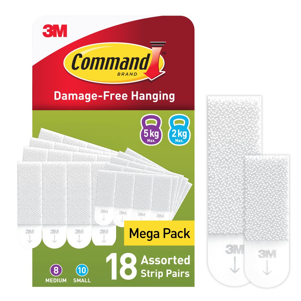 Command Small & Medium Picture Hanging Strips - Pack of 18