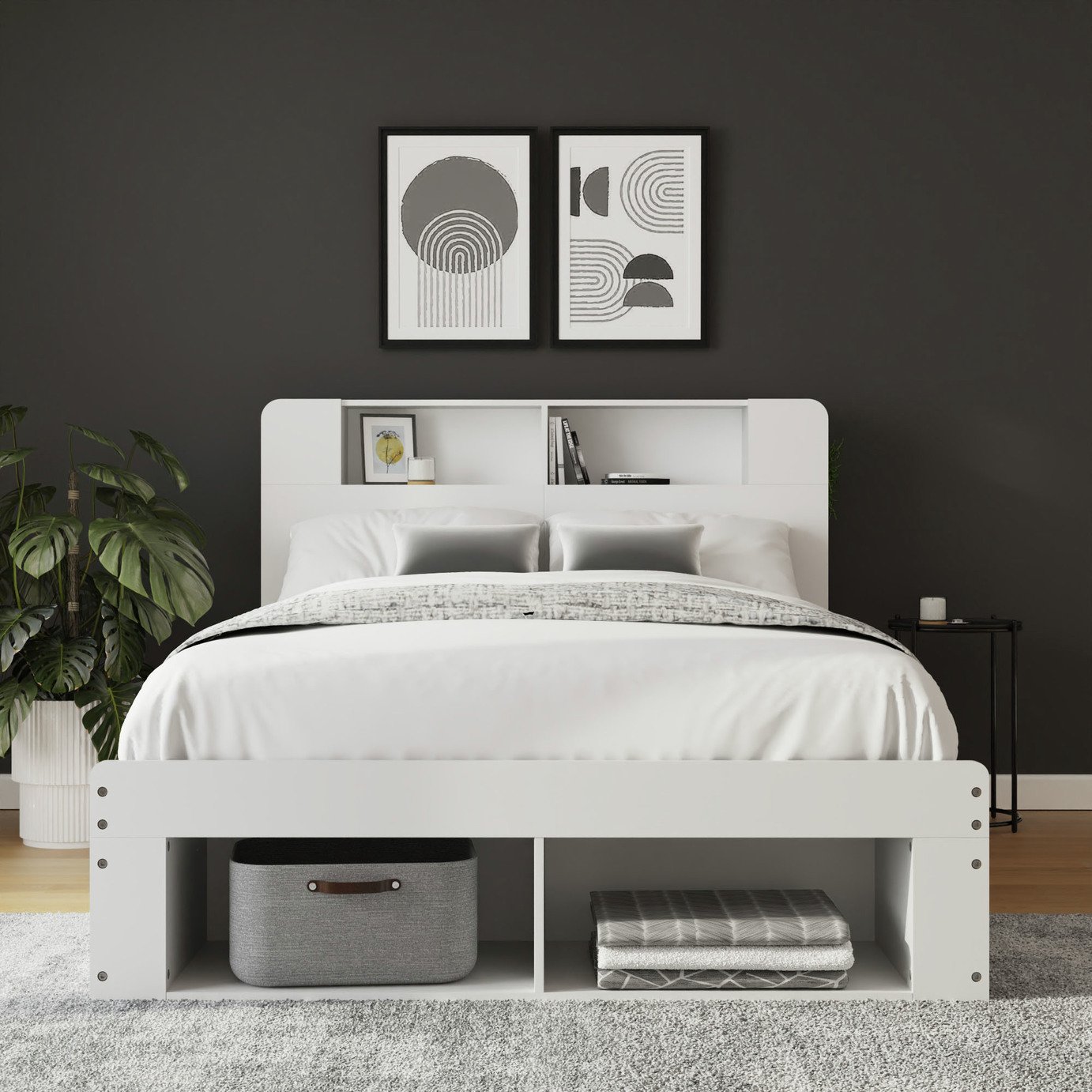 GFW Anya End Lift Ottoman Bed - White