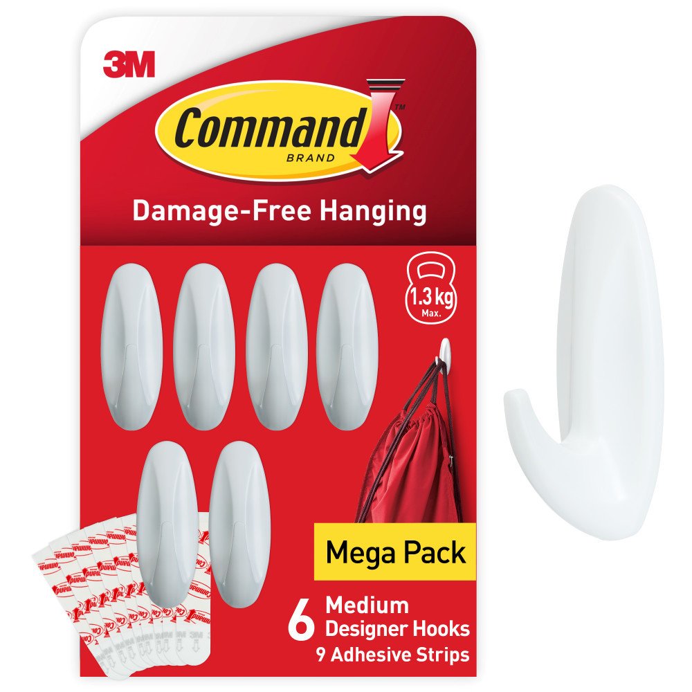 Command Designer Medium Hooks - Pack of 6