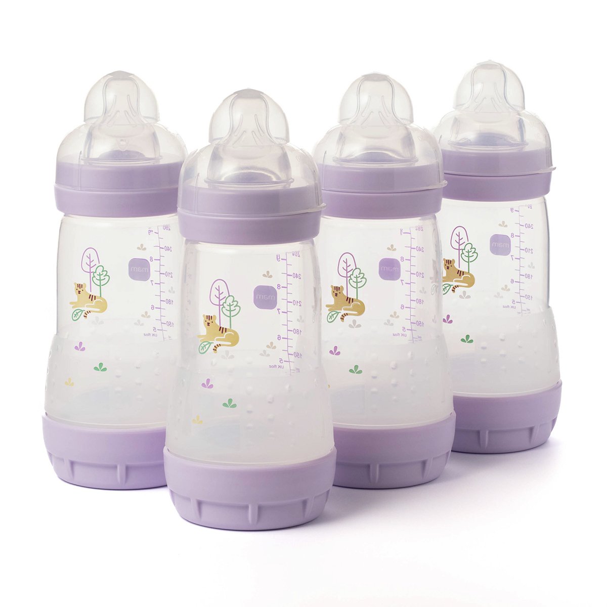 MAM Easy Start Anti-Colic 260ML Baby Bottles 4 Pack Lilac 
