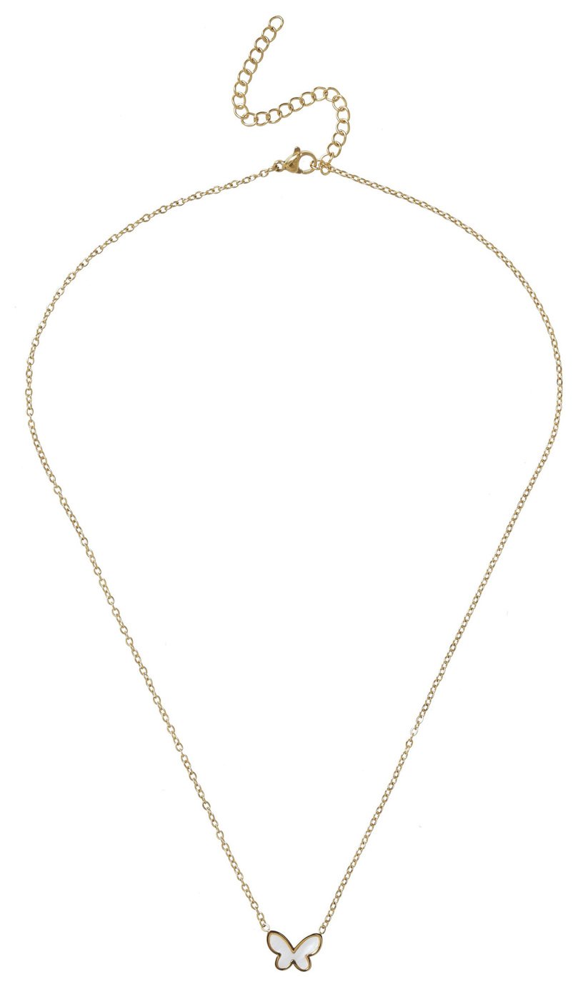 Liars & Lovers Gold Tone Stainless Steel Butterfly Necklace