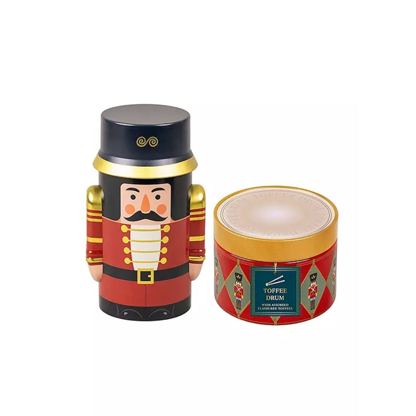 Christmas Market Soldier Biscuit Tin and Toffee-filled Tin