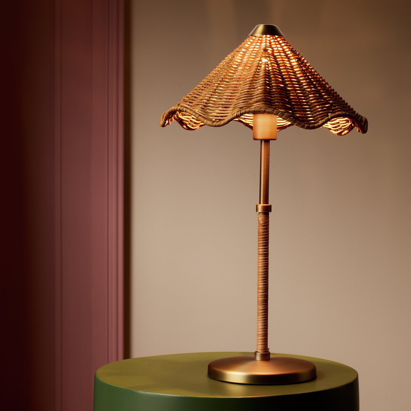 Habitat Norah Rattan Table Lamp - Natural