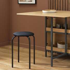 Argos Home Nyla Velvet Stacking Stool - Black