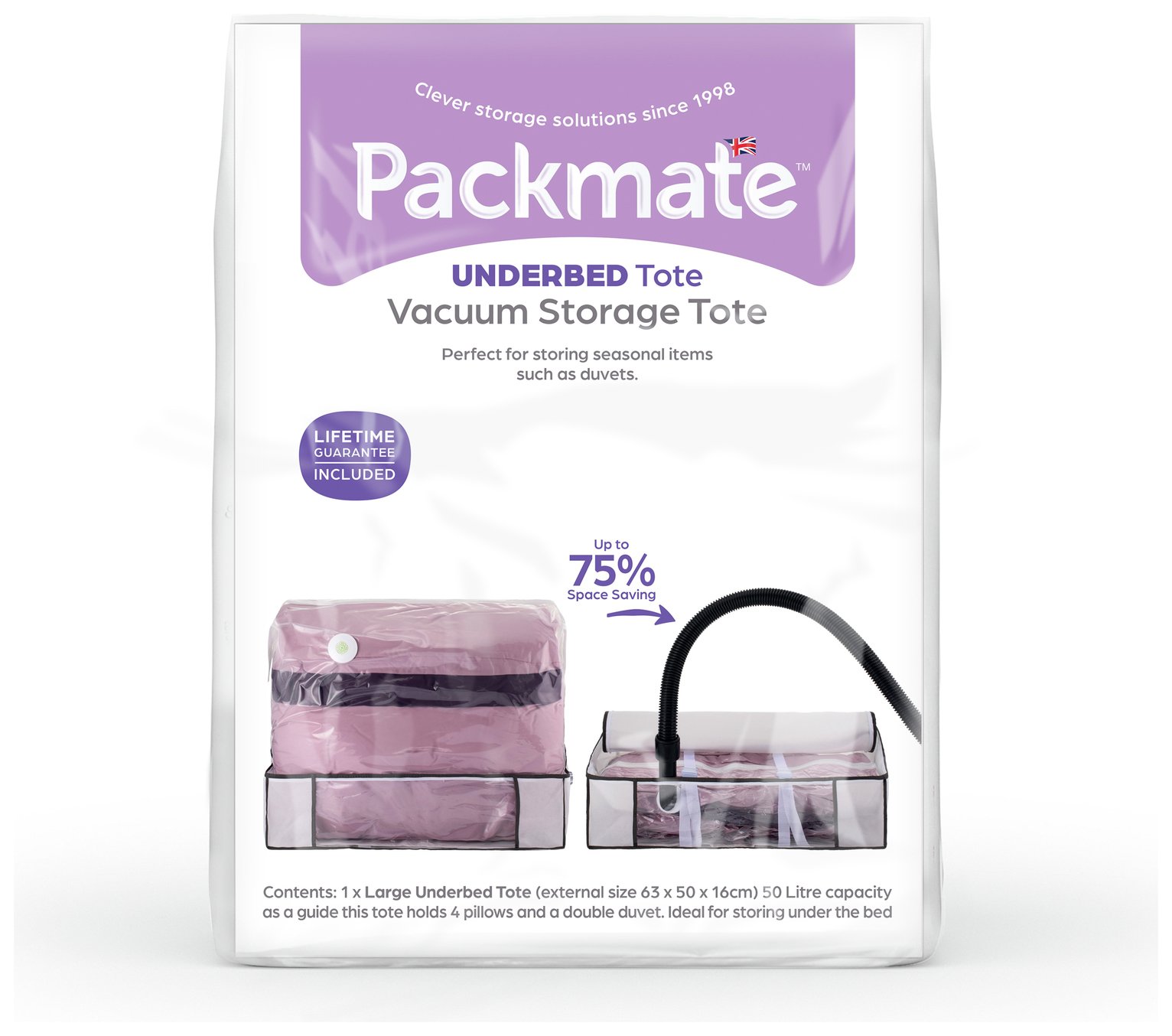 Packmate Underbed Vacuum Storage Tote - Large