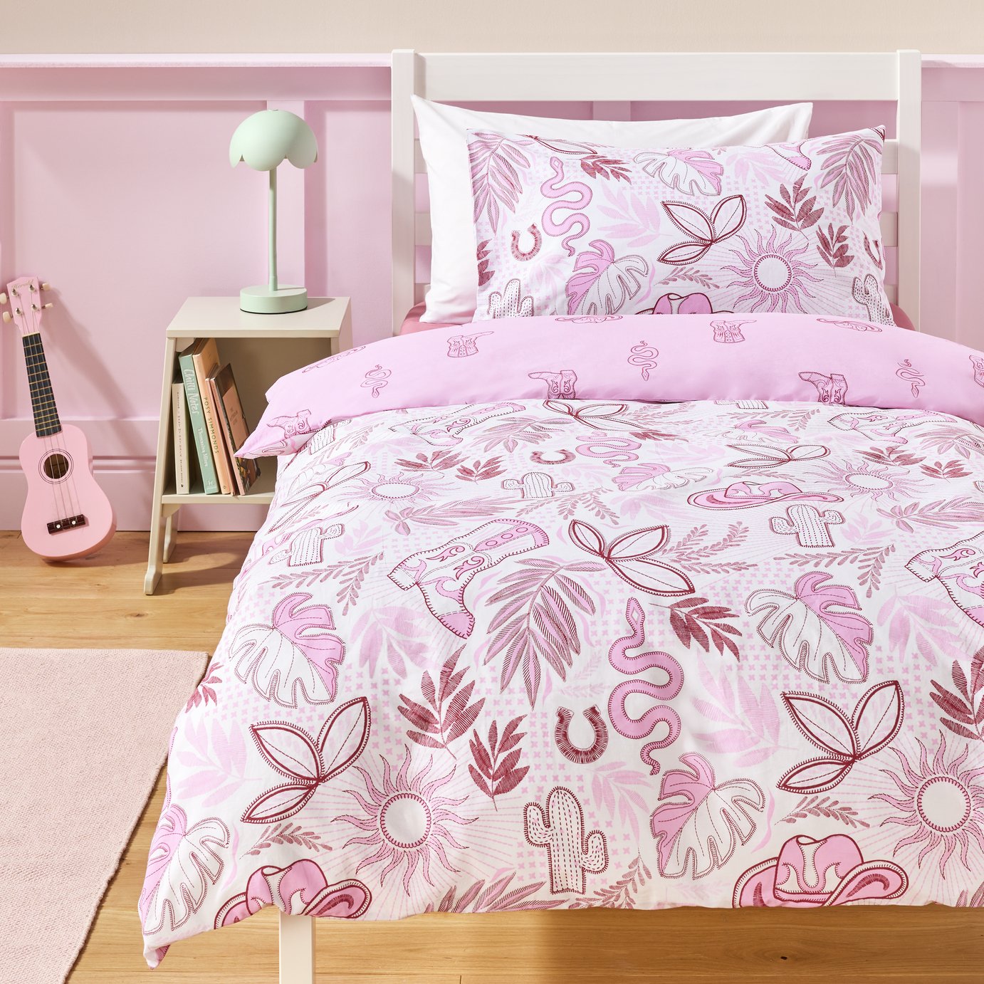Argos Home Western Cowgirl Pink Bedding Set - Double