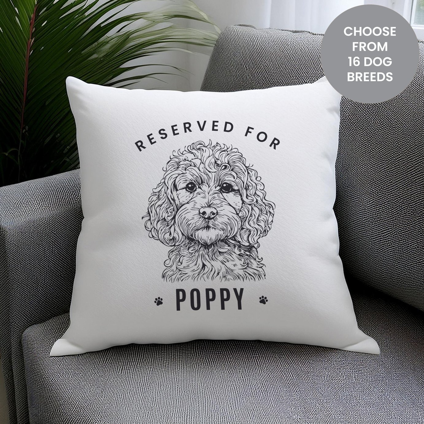 Personalised Message Dog Breed Cushion