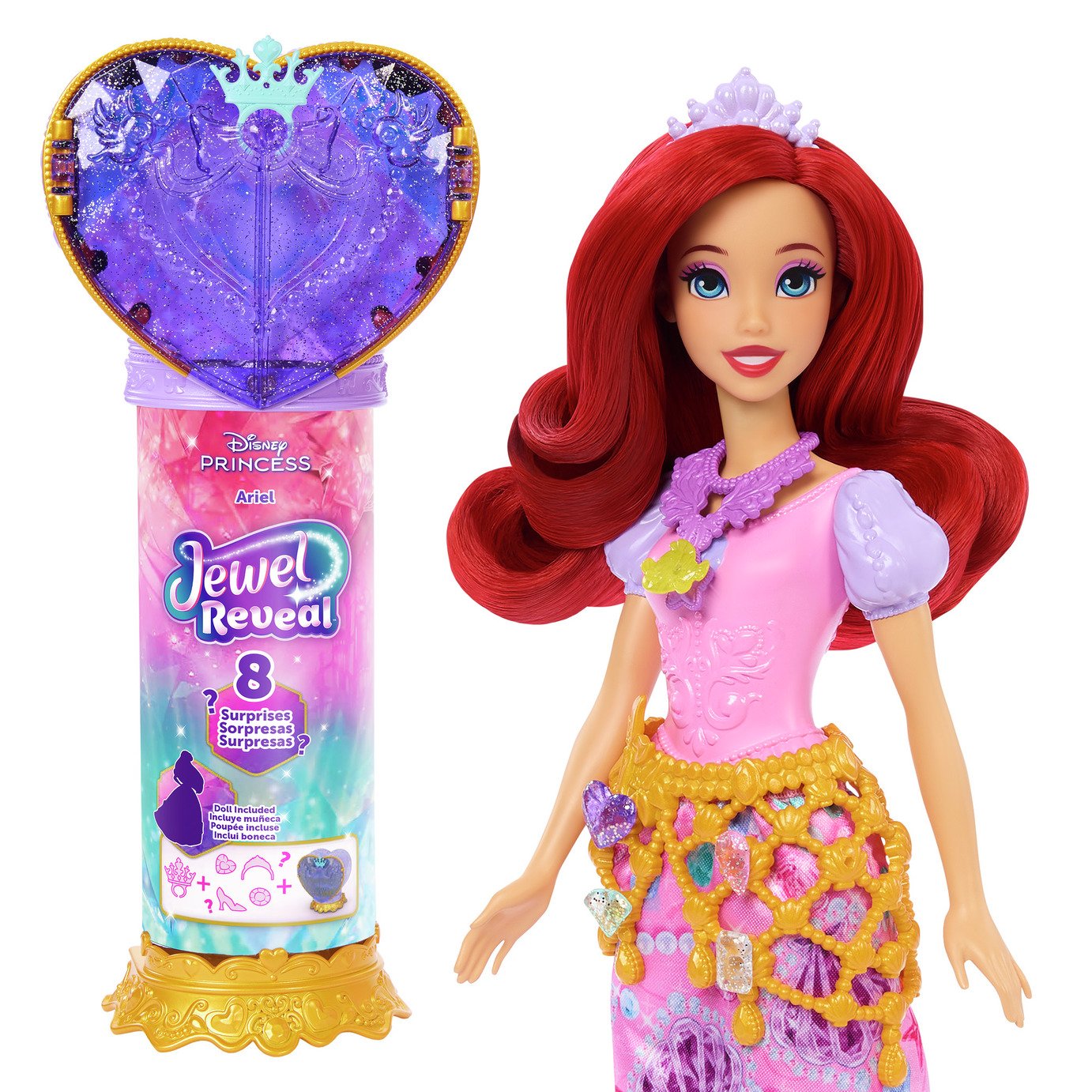 Disney Princess Jewel Reveal Ariel Doll  & Accessories
