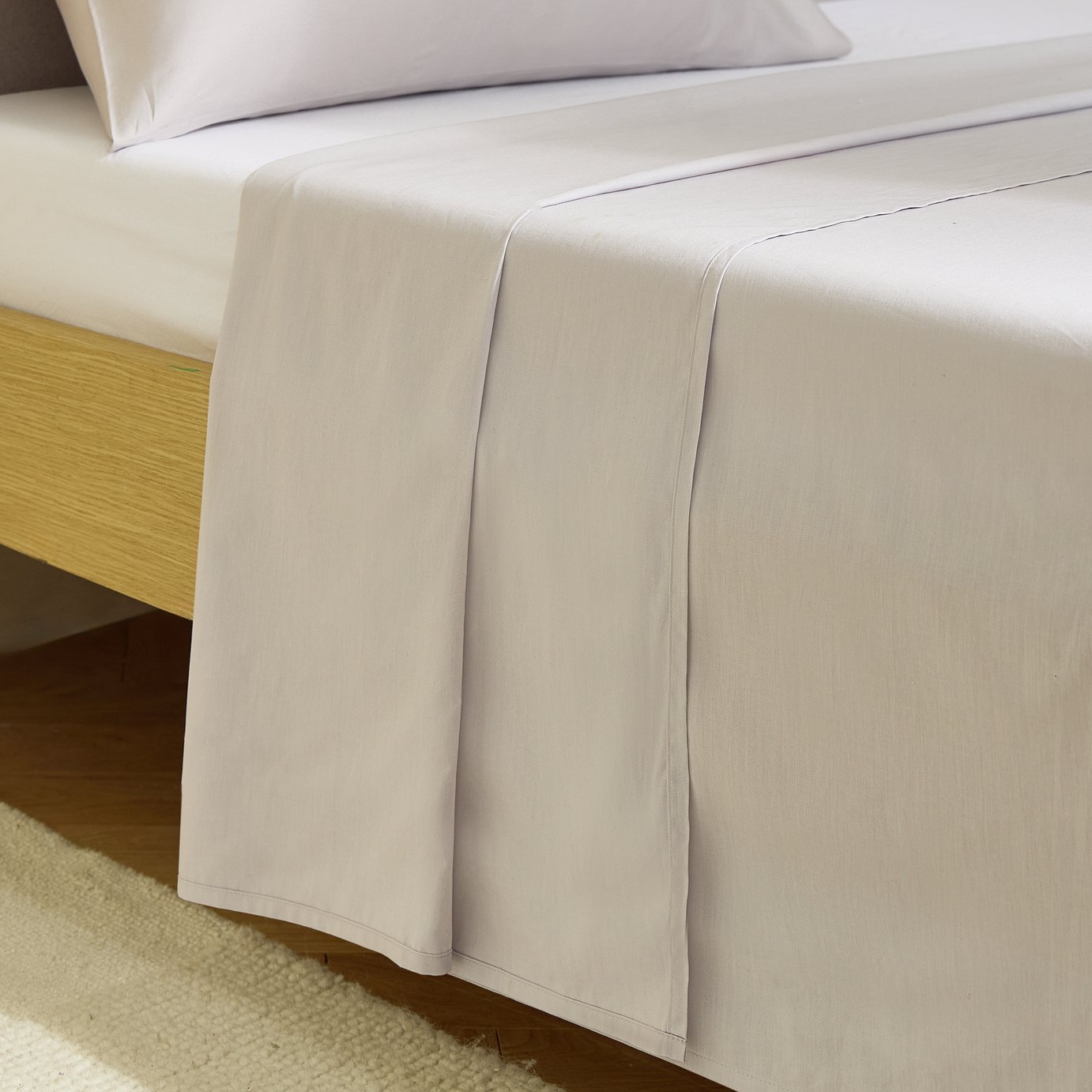 Habitat Cool Cotton Lyocell Grey Flat Sheet