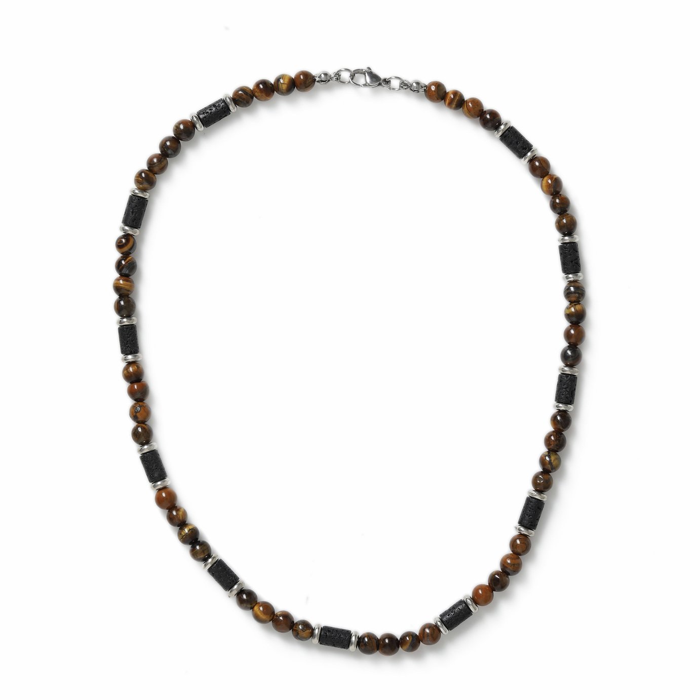 Uncommon Souls Men's Tigers Eye Bead Rope Necklace