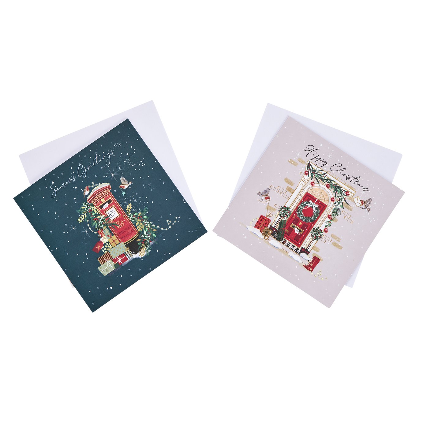 Argos Home Pack of 10 Door and Postbox Christmas Cards