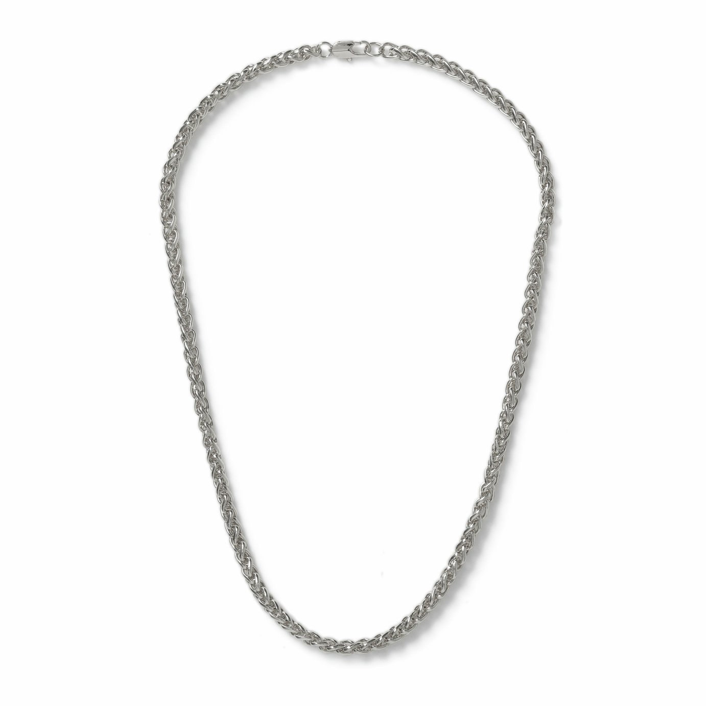 Uncommon Souls Men's Silver Tone Rope Chain Necklace