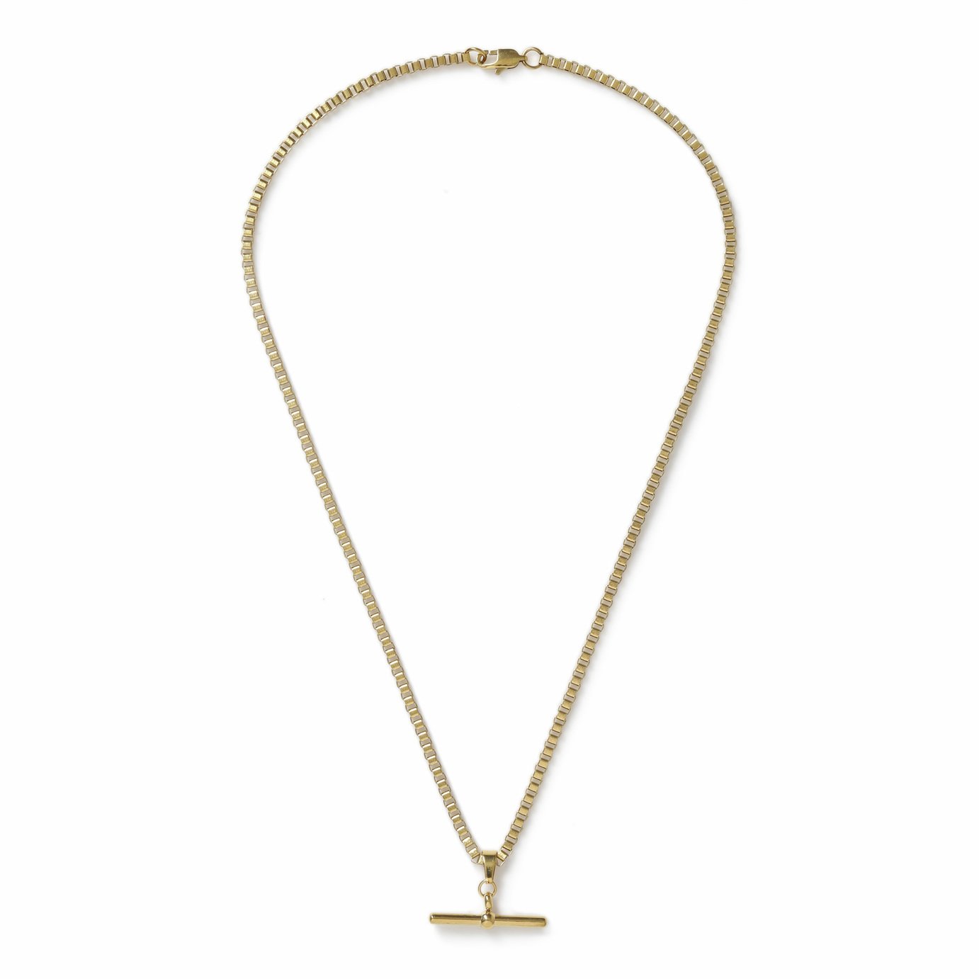 Uncommon Souls Gold Tone T Bar Pendant Necklace