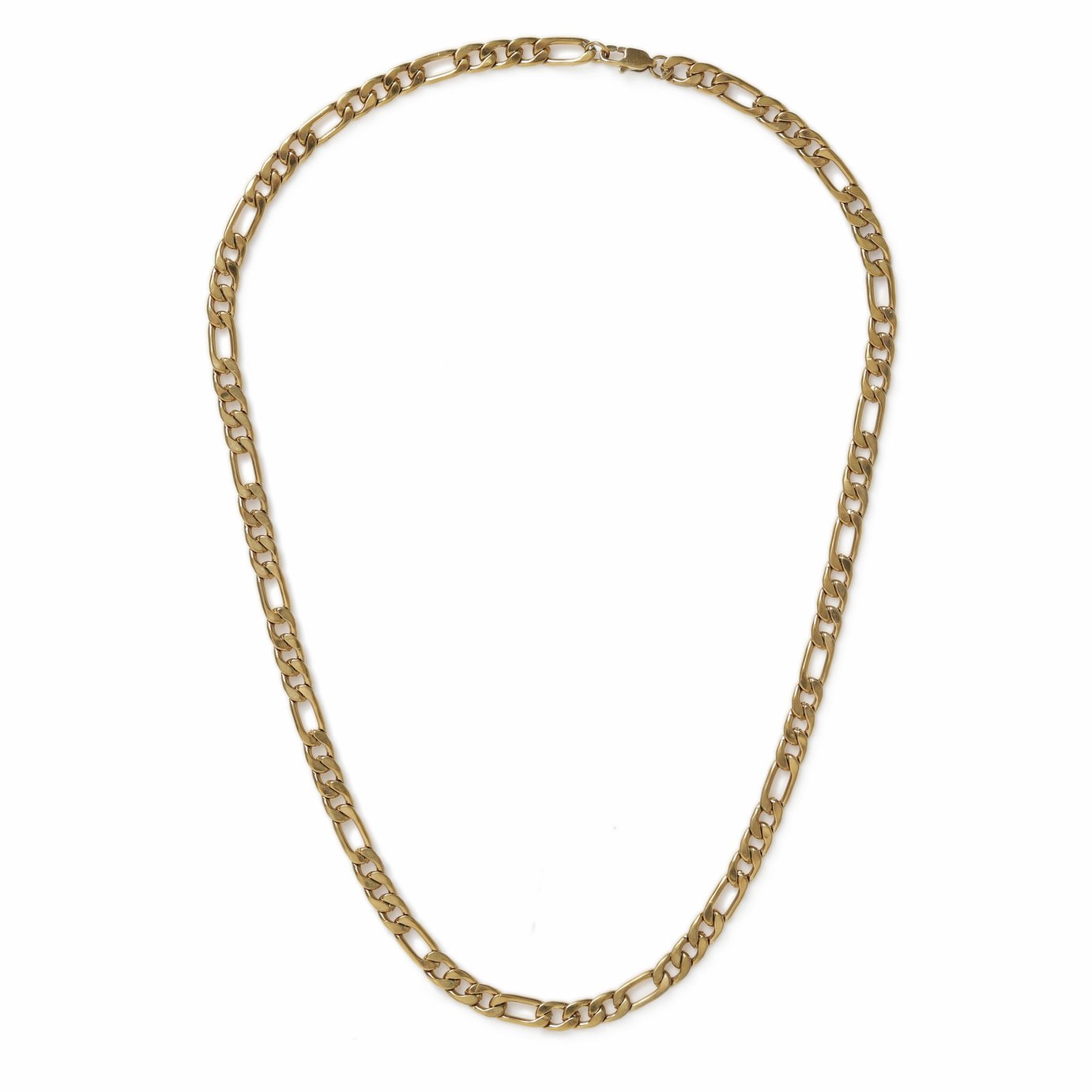 Uncommon Souls Men's Gold Tone Figaro Chain Necklace