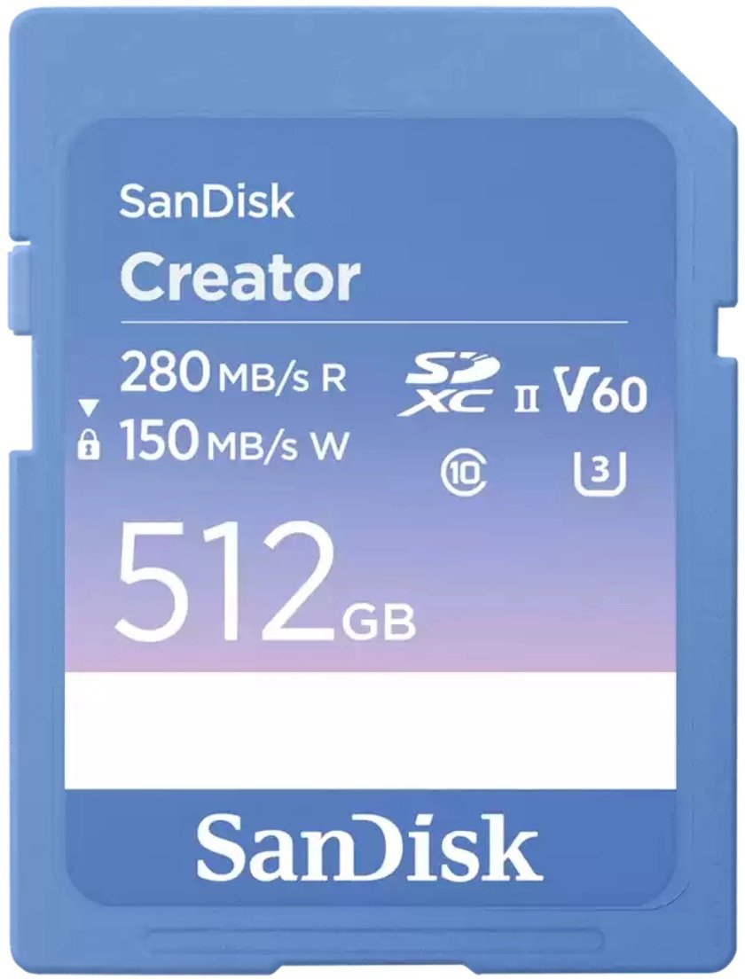 SanDisk Creator 280MBs SD UHS-II Memory Card - 512GB