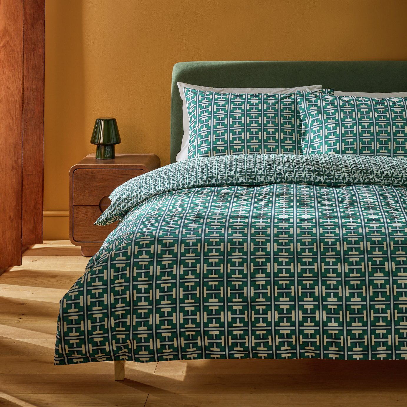 Habitat Geo Box Print Teal Bedding Set