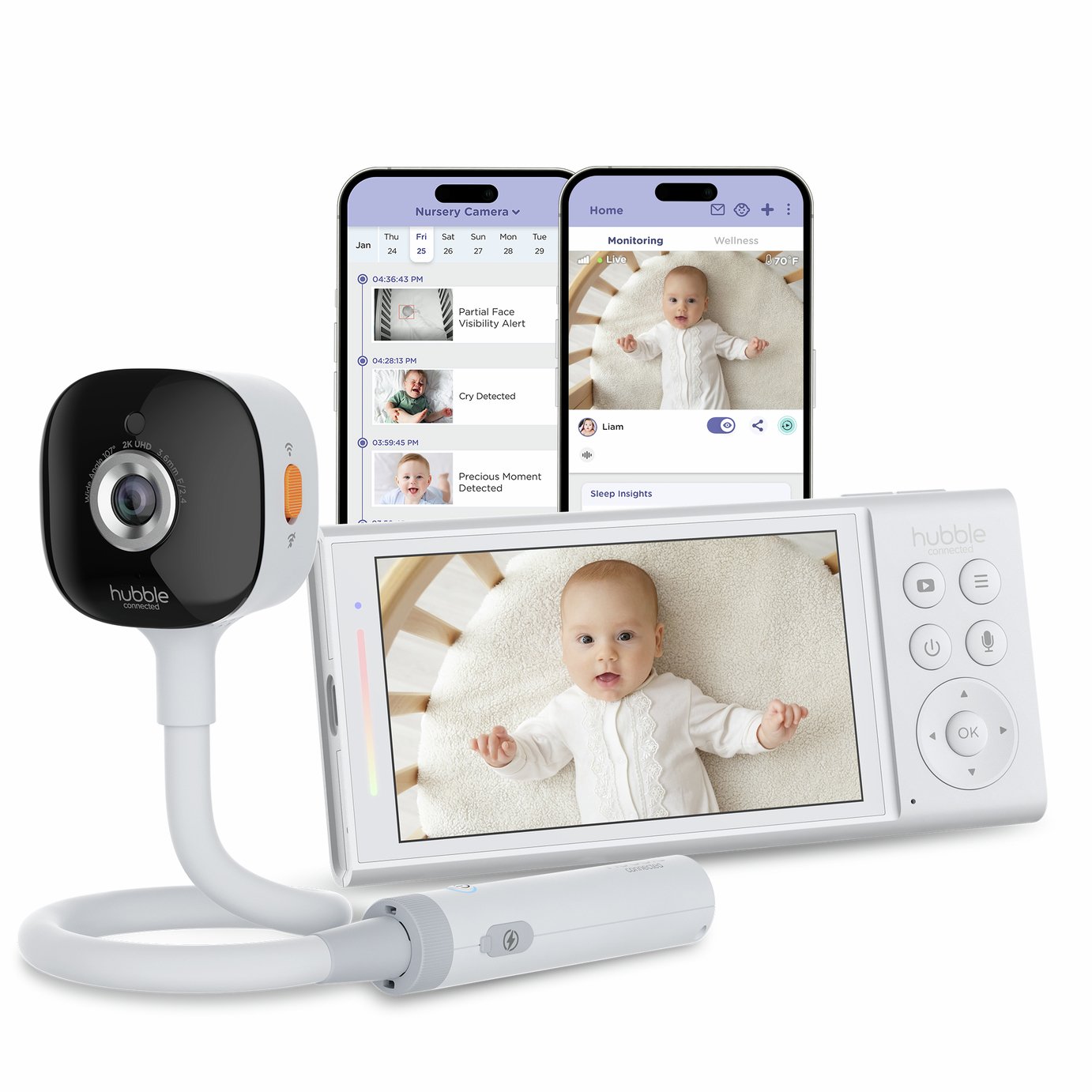 Hubble Connected Go Baby Portable Plus 5" Video Baby Monitor