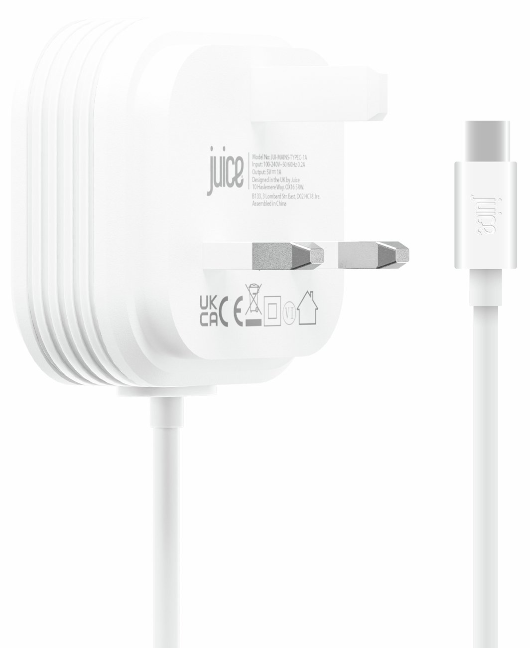 Juice 45W USB-C Charger with 1.5m Integrated Cable - White
