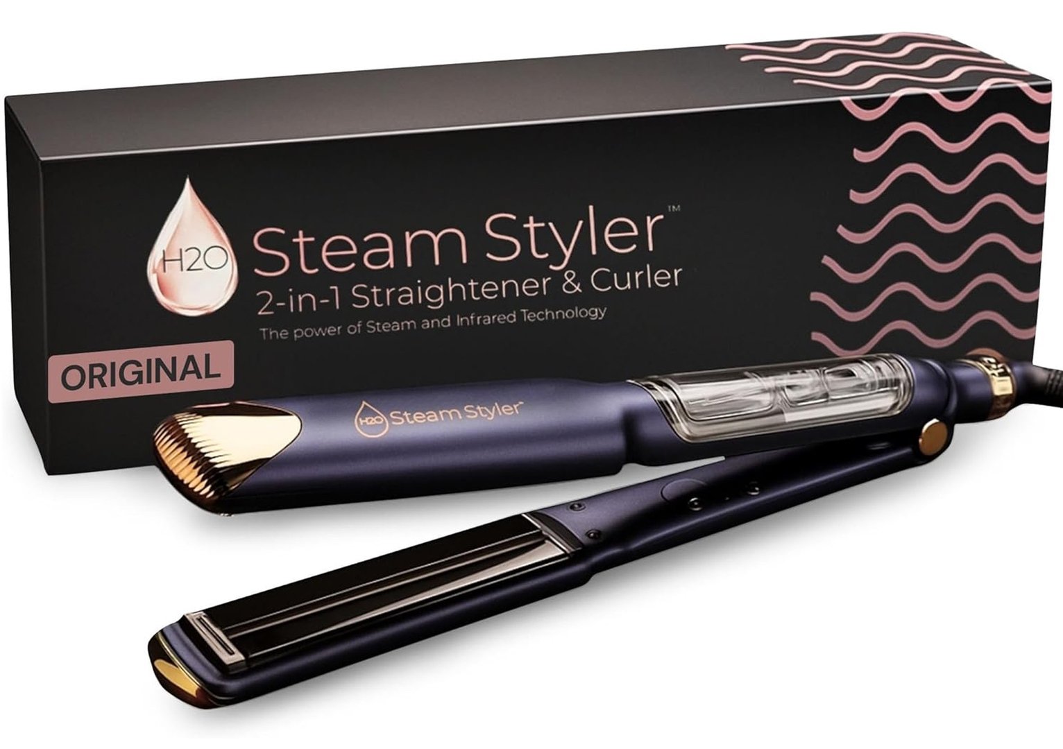 H2O Steam Styler 2-in-1 1.5in Straightener & Curler