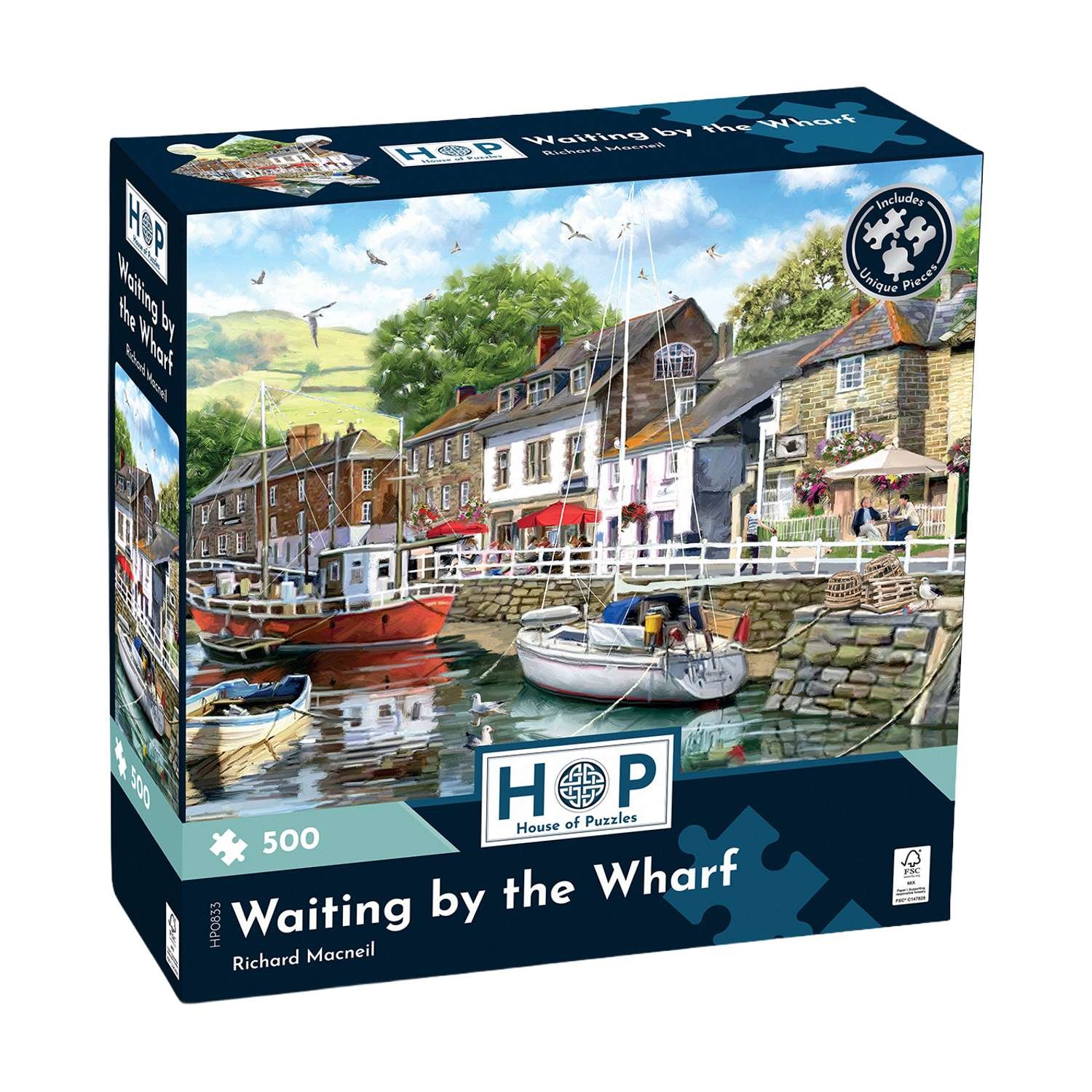 The House of Puzzles Waiting by the Wharf 500 Piece Piece Jigsaw Puzzle