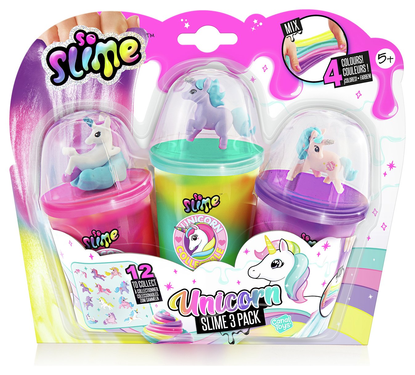 So Slime Collectable Unicorn-Pack of 3