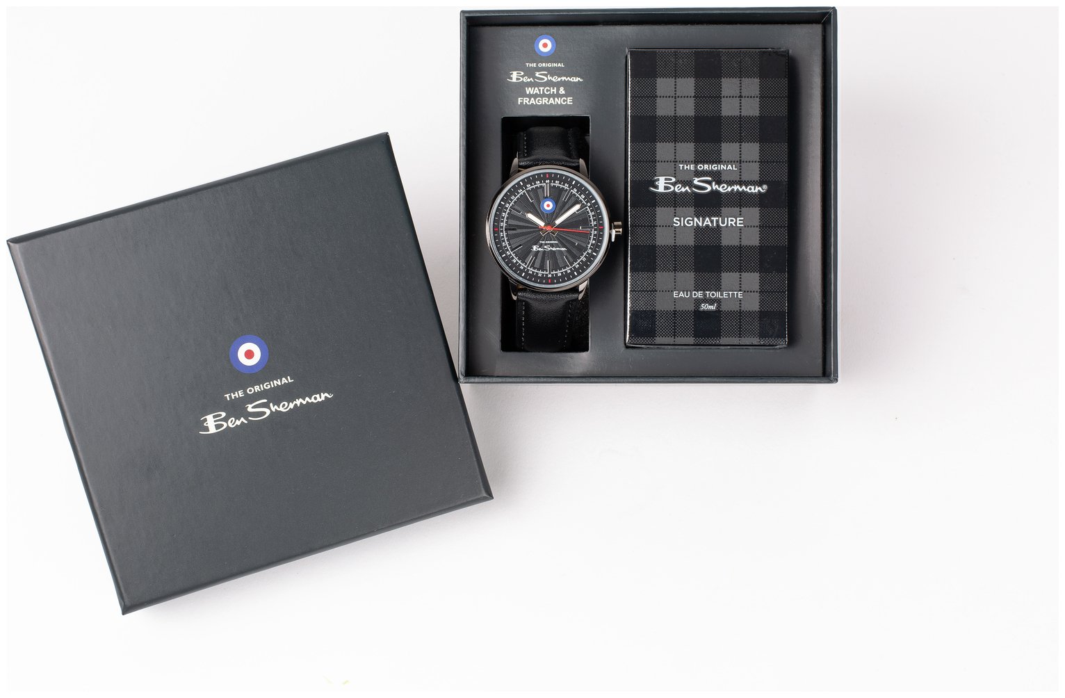 Ben Sherman Black Strap Watch with Fragrance Set 