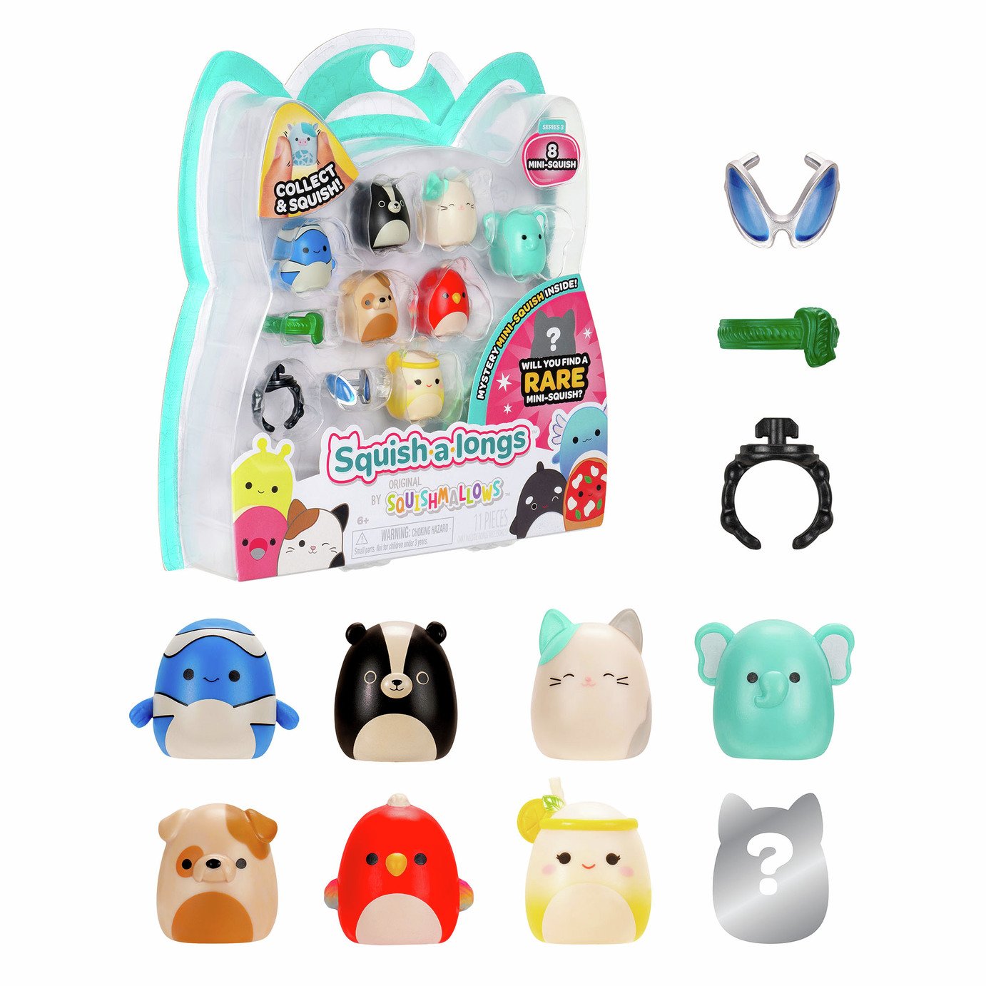 Squish-a-longs Style 4 Squishmallow Collectibles - Pack Of 8