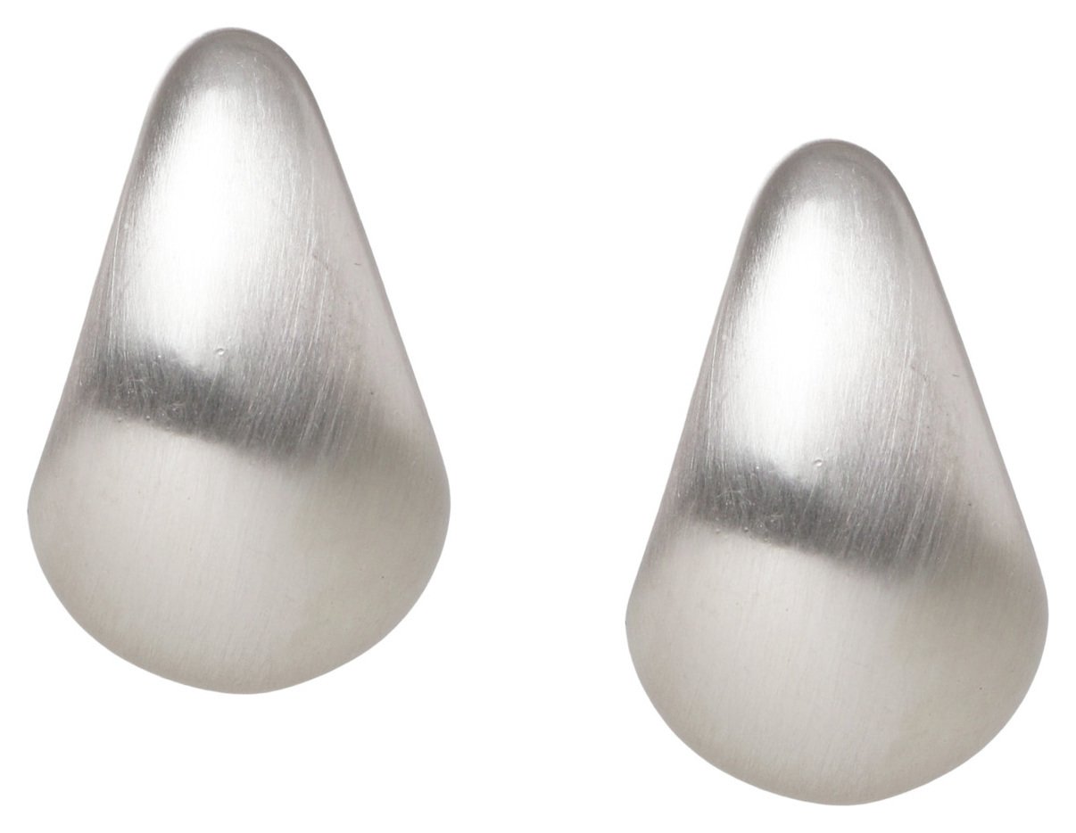 Liars & Lovers Silver Toned Brushed Teardrop Stud Earrings