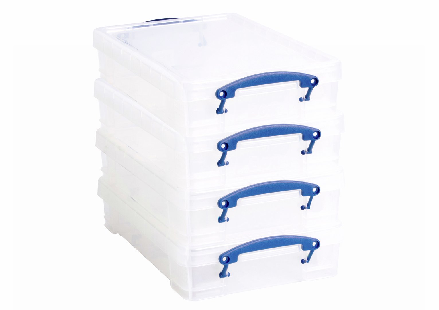 Really Useful 4 x 4L Plastic Storage Boxes - Clear