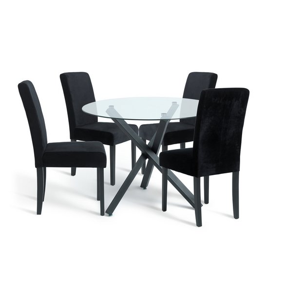 black dining room chairs set of 4