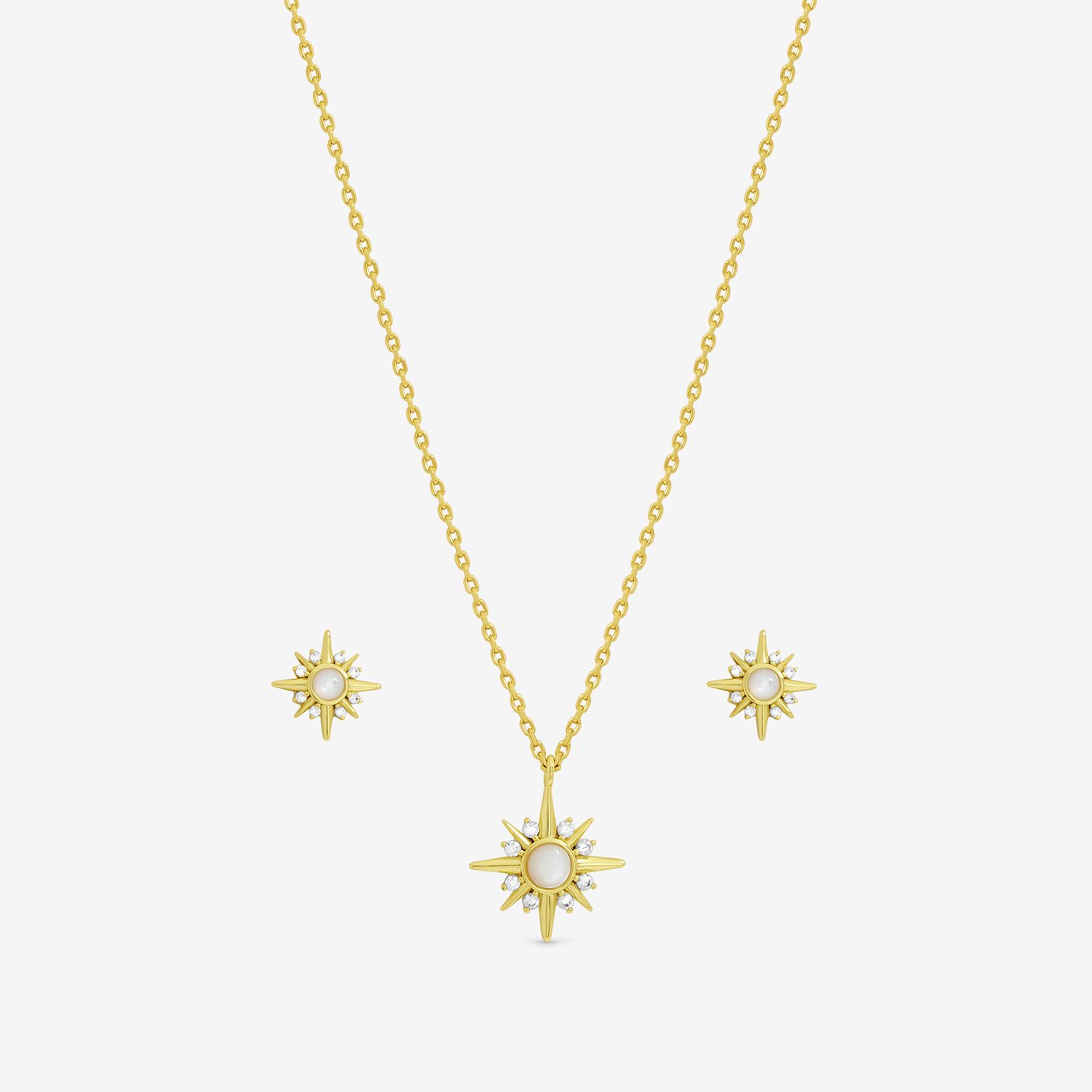 Inicio 14K Gold Plated Cubic Zirconia Star Set