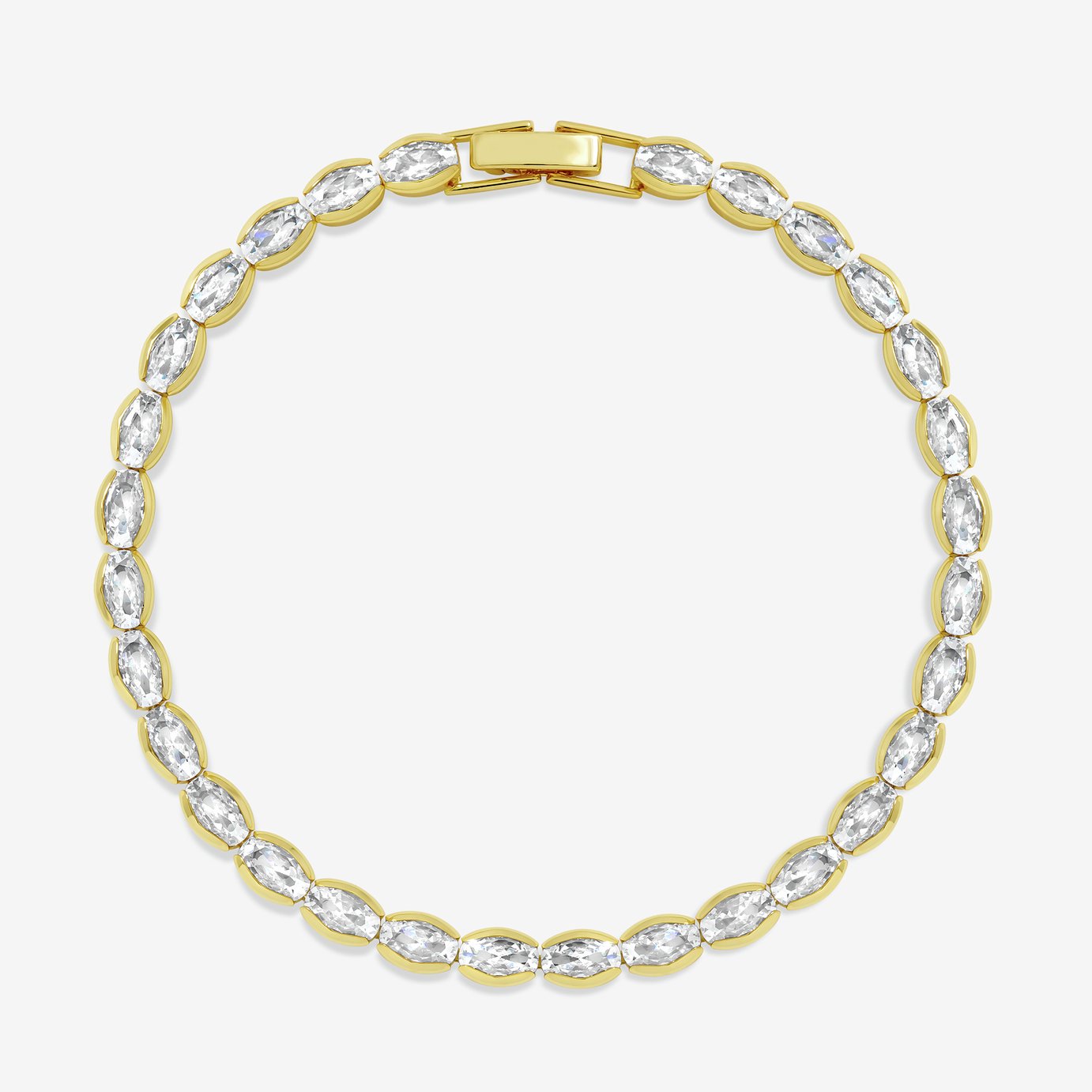 Inicio 14K Gold Plated and Crystal Tennis Bracelet