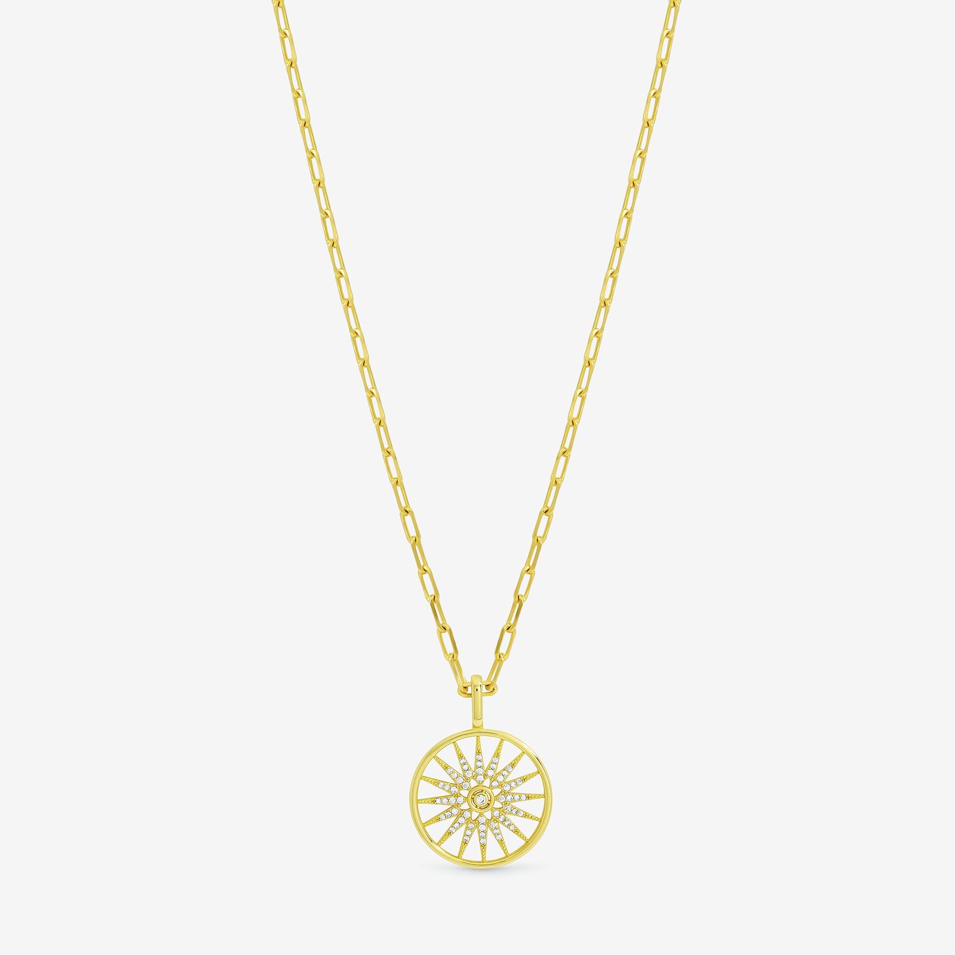 Inicio 14K Gold Plated Celestial Charm Chain Necklace