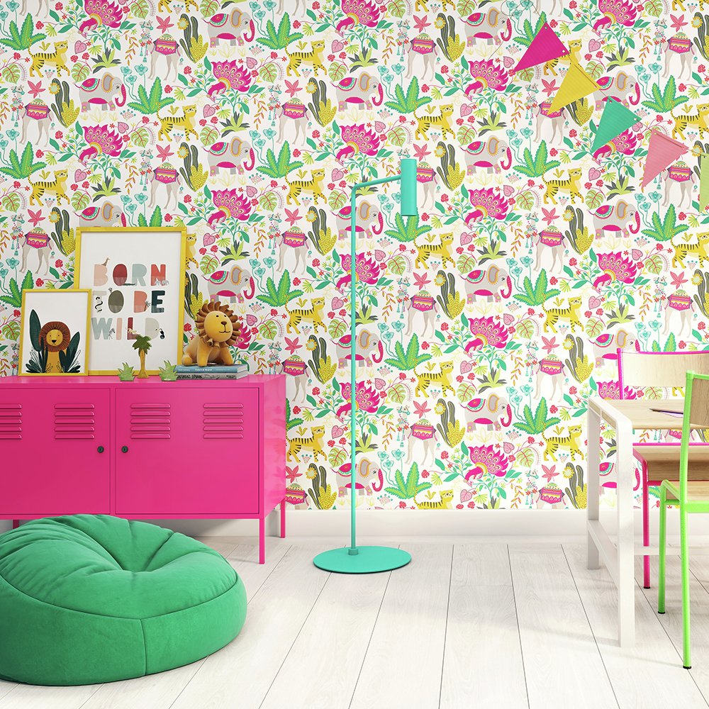 Ohpopsi Samba Safari Fruit Salad Multicolour Wallpaper