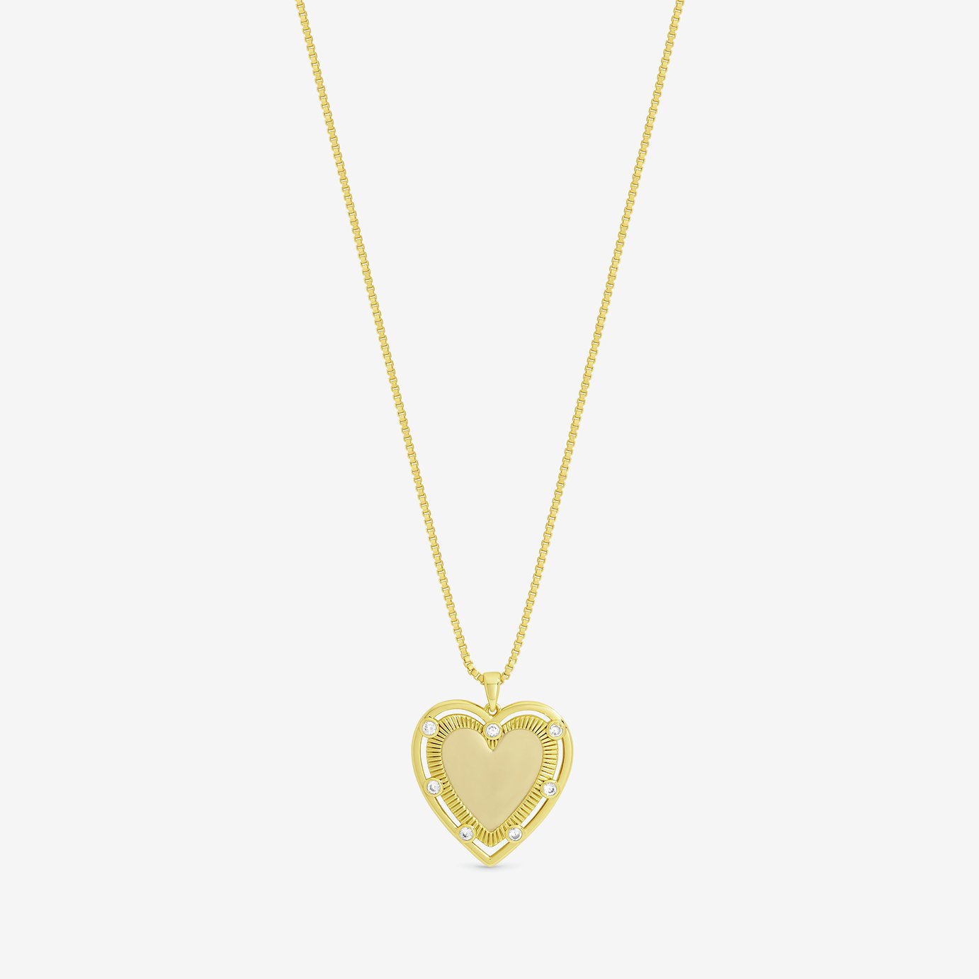 Inicio Gold Plated Heart Charm Pendant Necklace