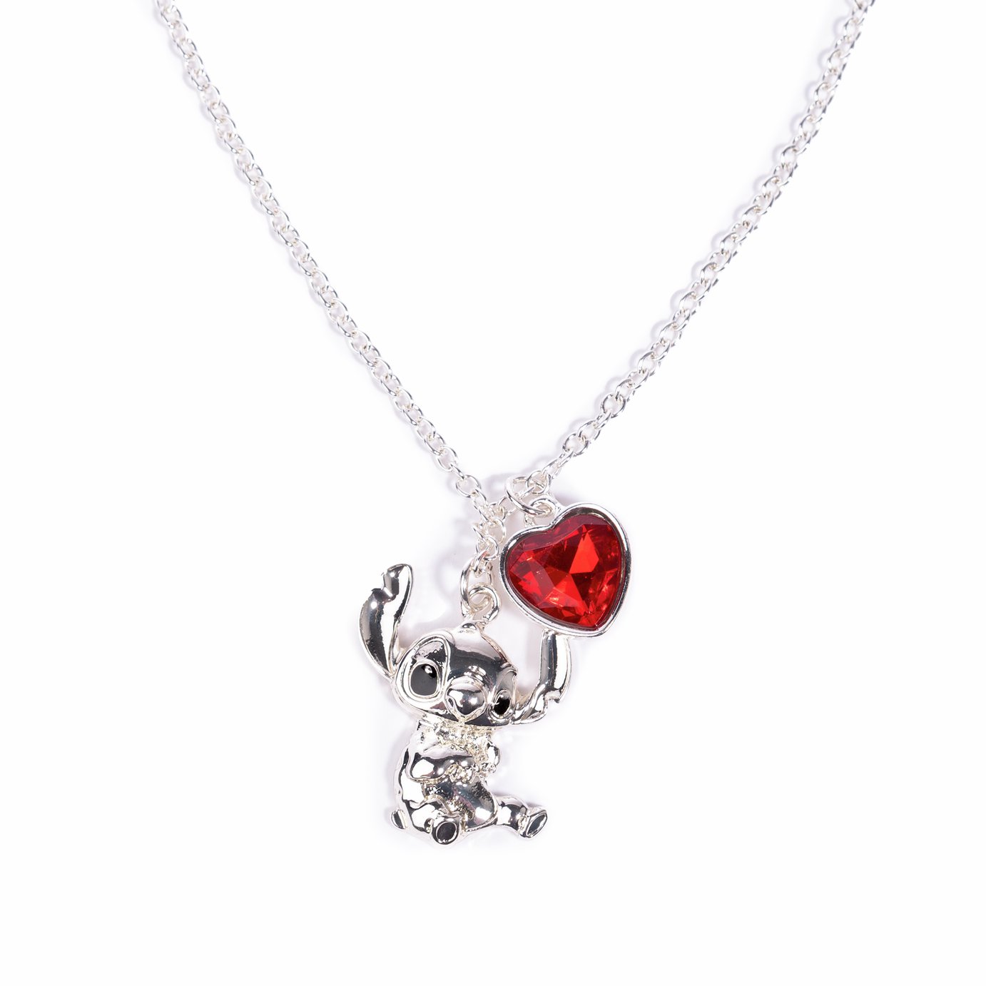 Custard London Silver Tone Disney Stitch Pendant Necklace