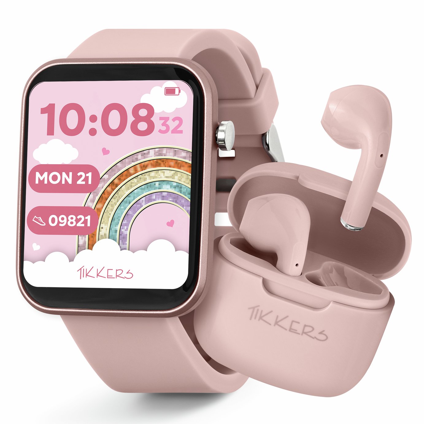 Tikkers Teen Series 13 Pink Smart Watch and Earbud Set